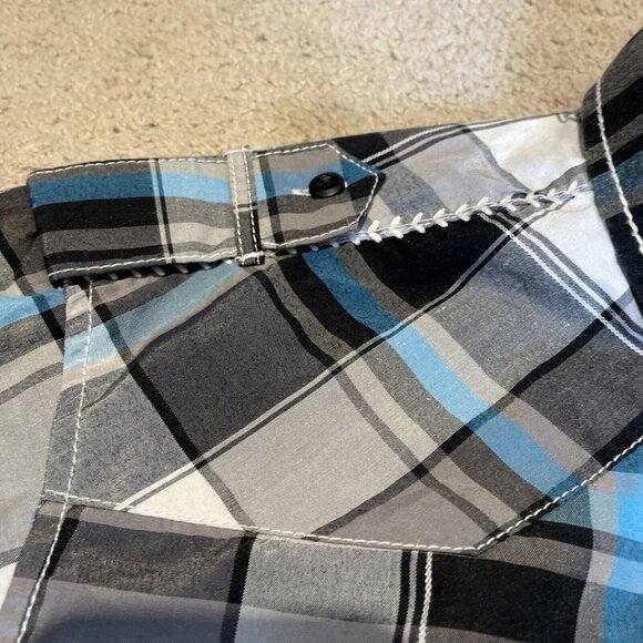 CHALC Mens Button Up Pearl Snap Shirt Size 2XL Plaid Western Ranchwear Rodeo - Picture 3 of 12